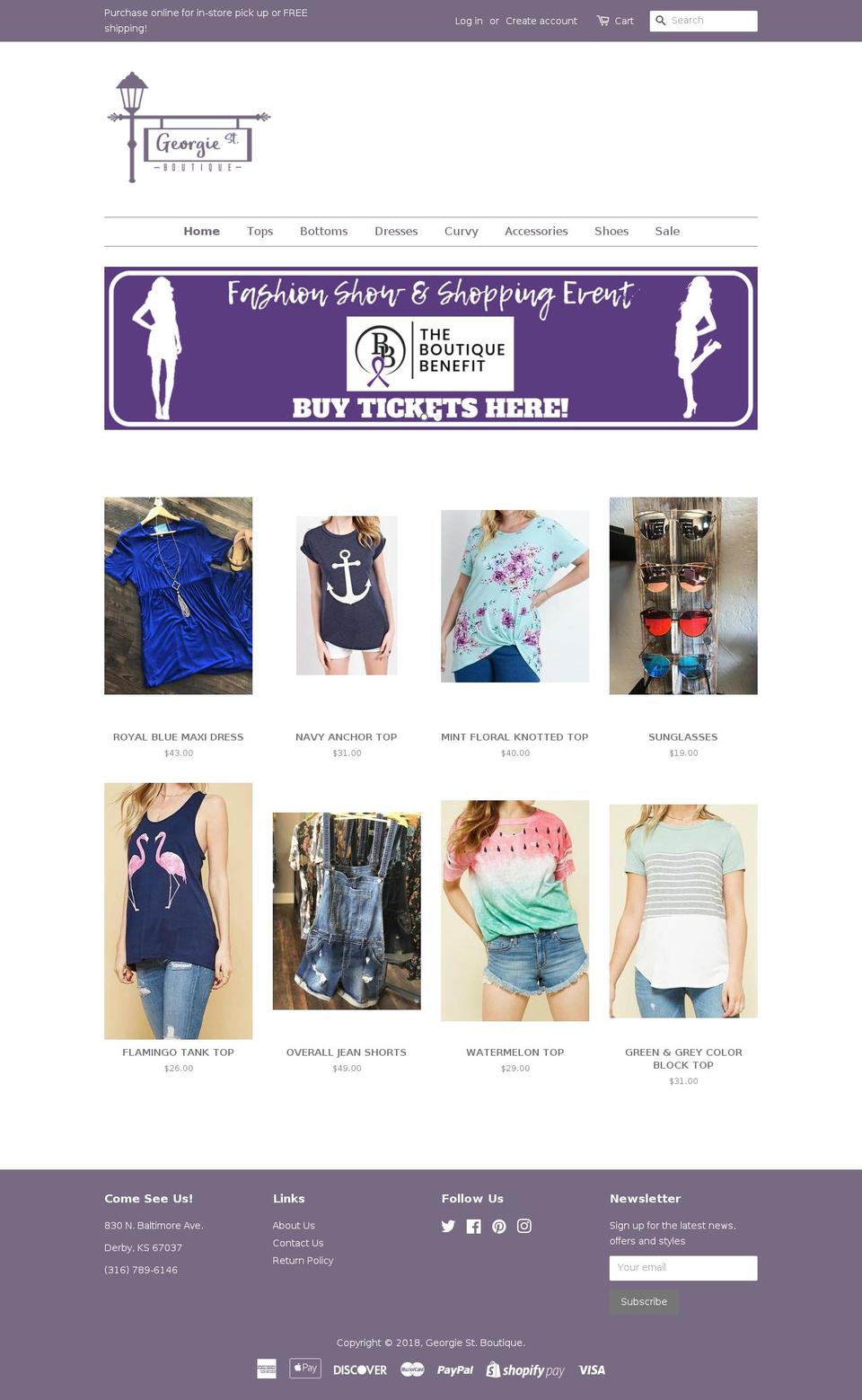 georgiestboutique.com — Shopify storefront screenshot