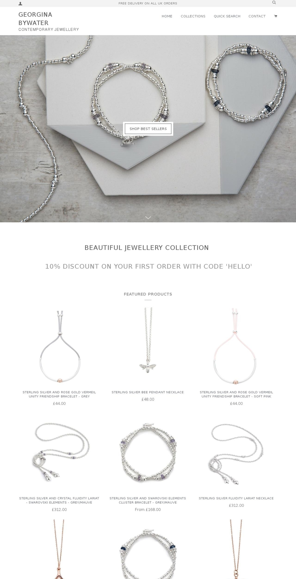 georginabywater.com — Shopify storefront screenshot