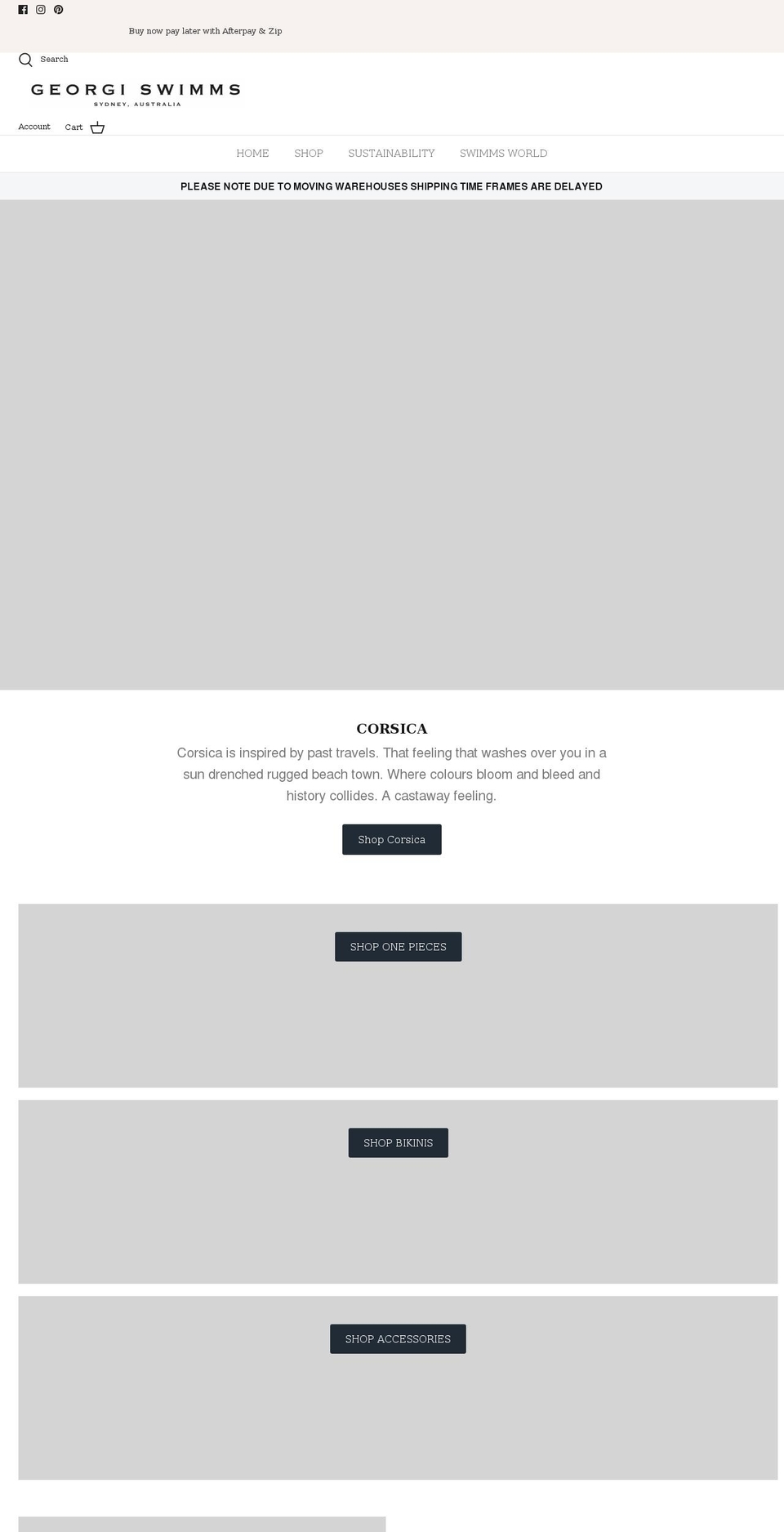 georgiswimms.com.au shopify website screenshot