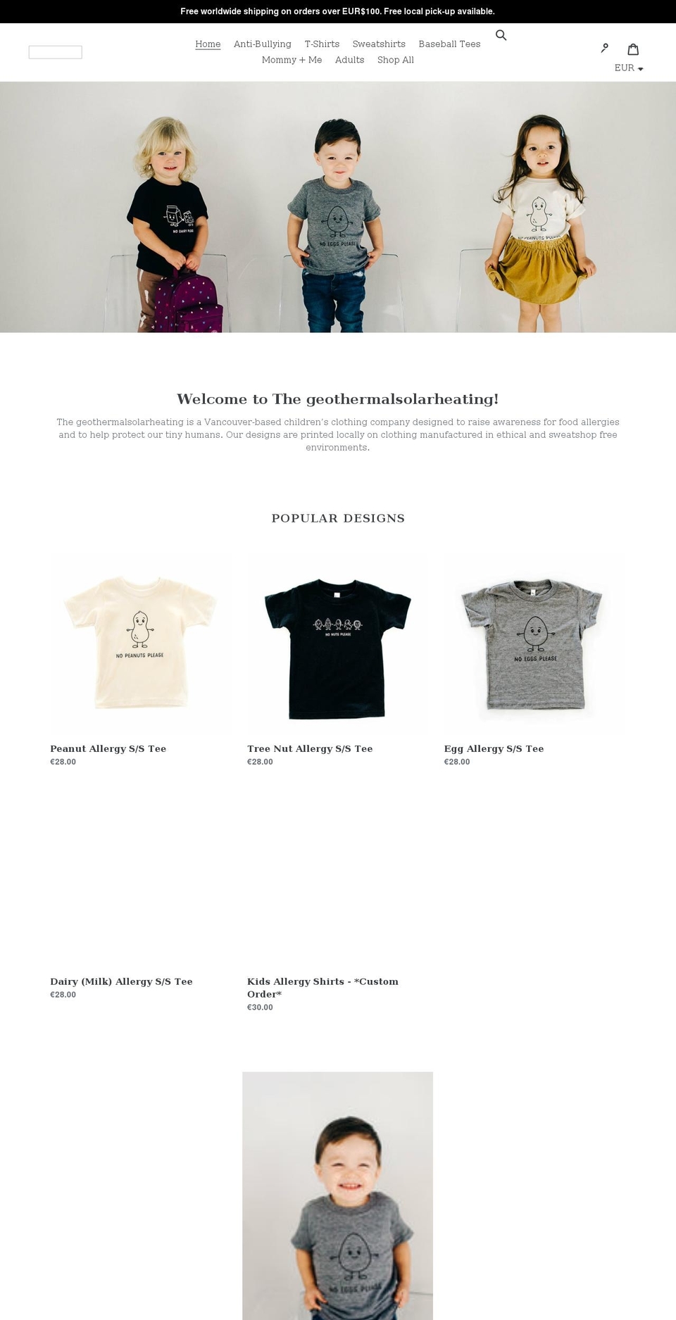 geothermalsolarheating.com shopify website screenshot