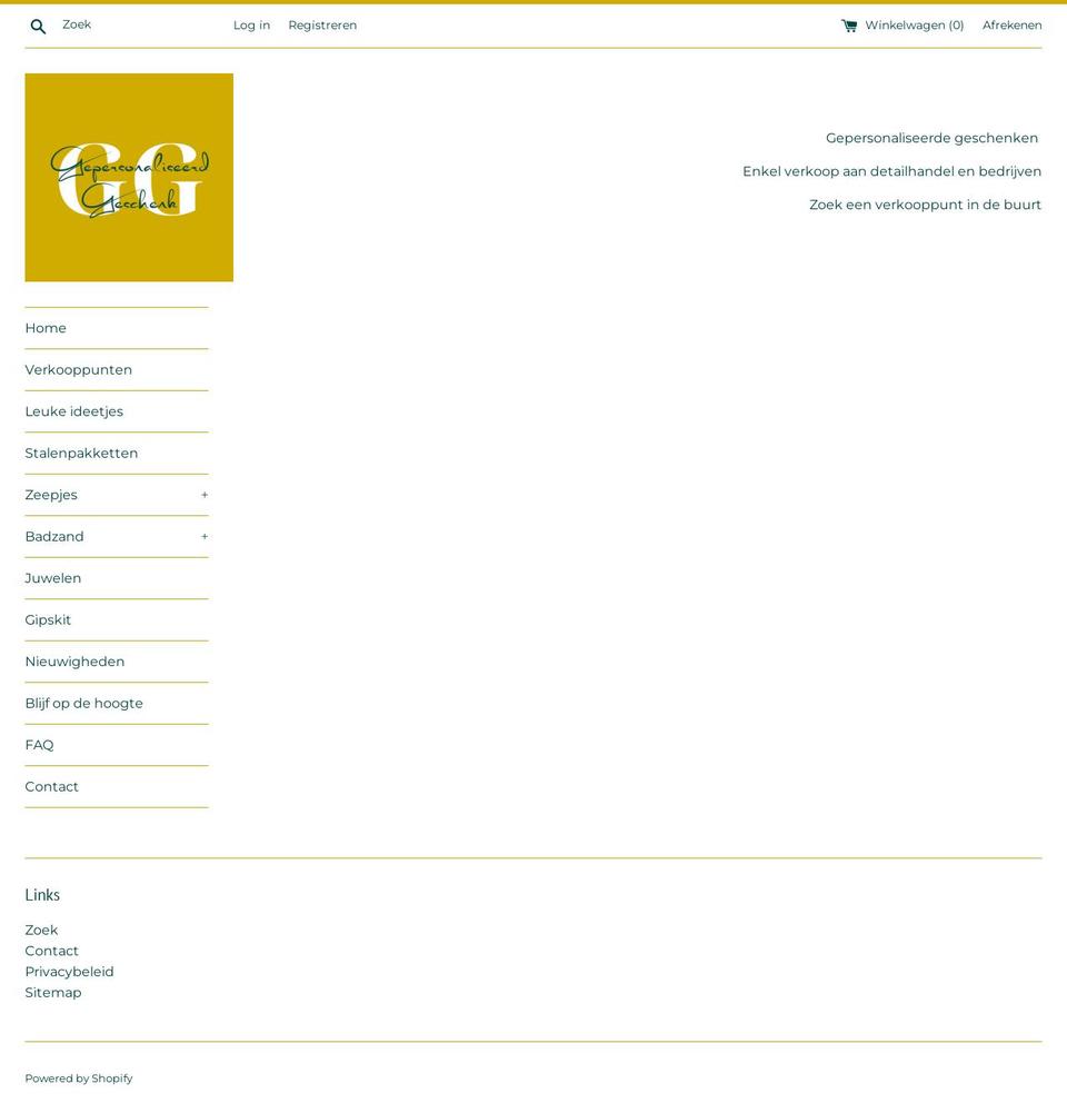 gepersonaliseerdgeschenk.com shopify website screenshot