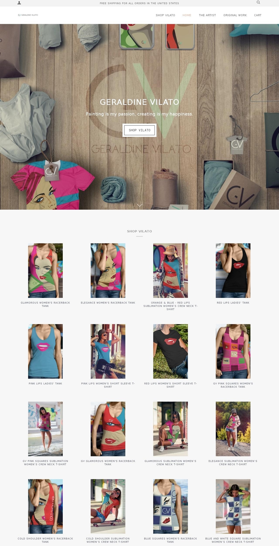 geraldineart.com — Shopify storefront screenshot