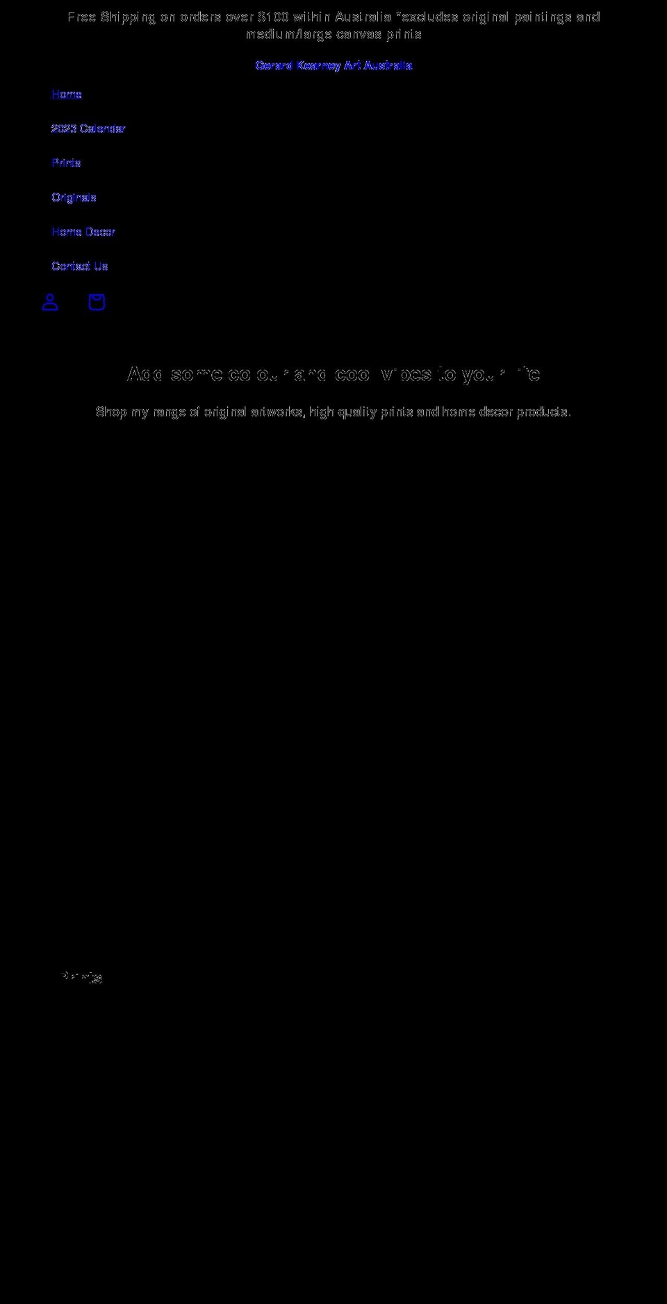 gerardkearneyart.com shopify website screenshot