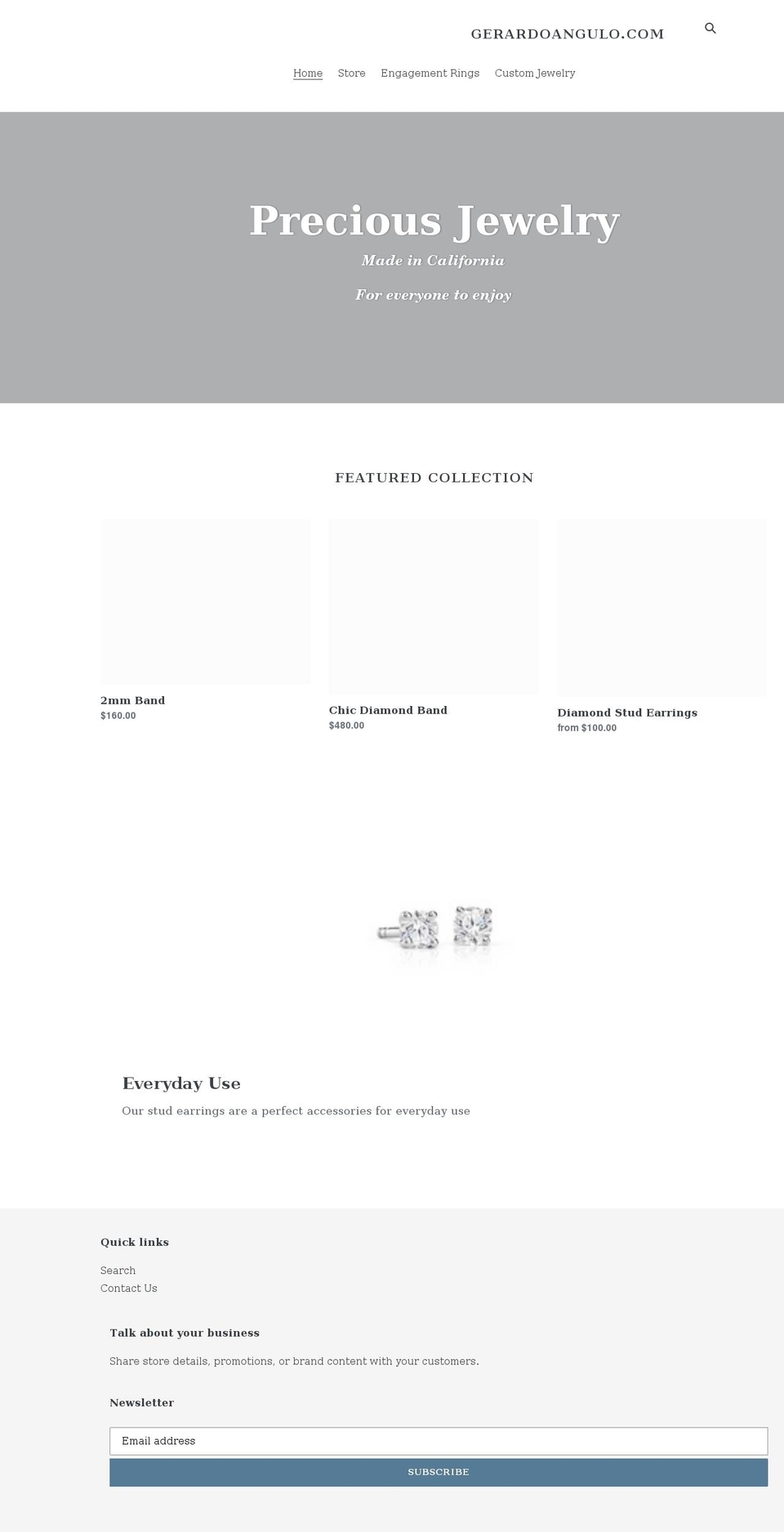 gerardoangulo.com shopify website screenshot