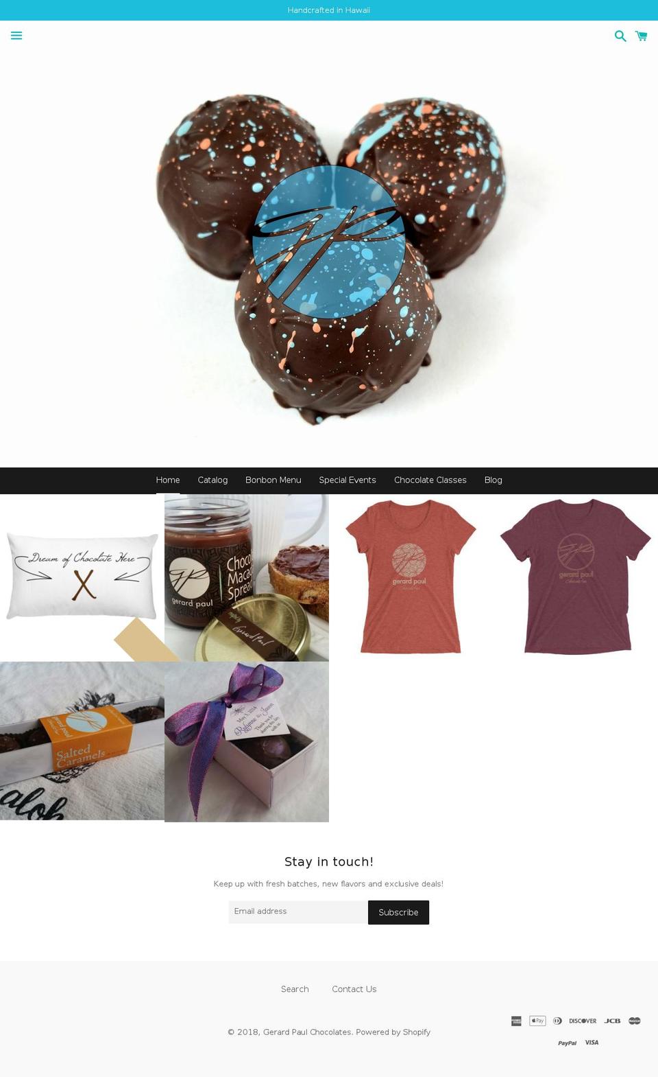 gerardpaulchocolates.com — Shopify storefront screenshot
