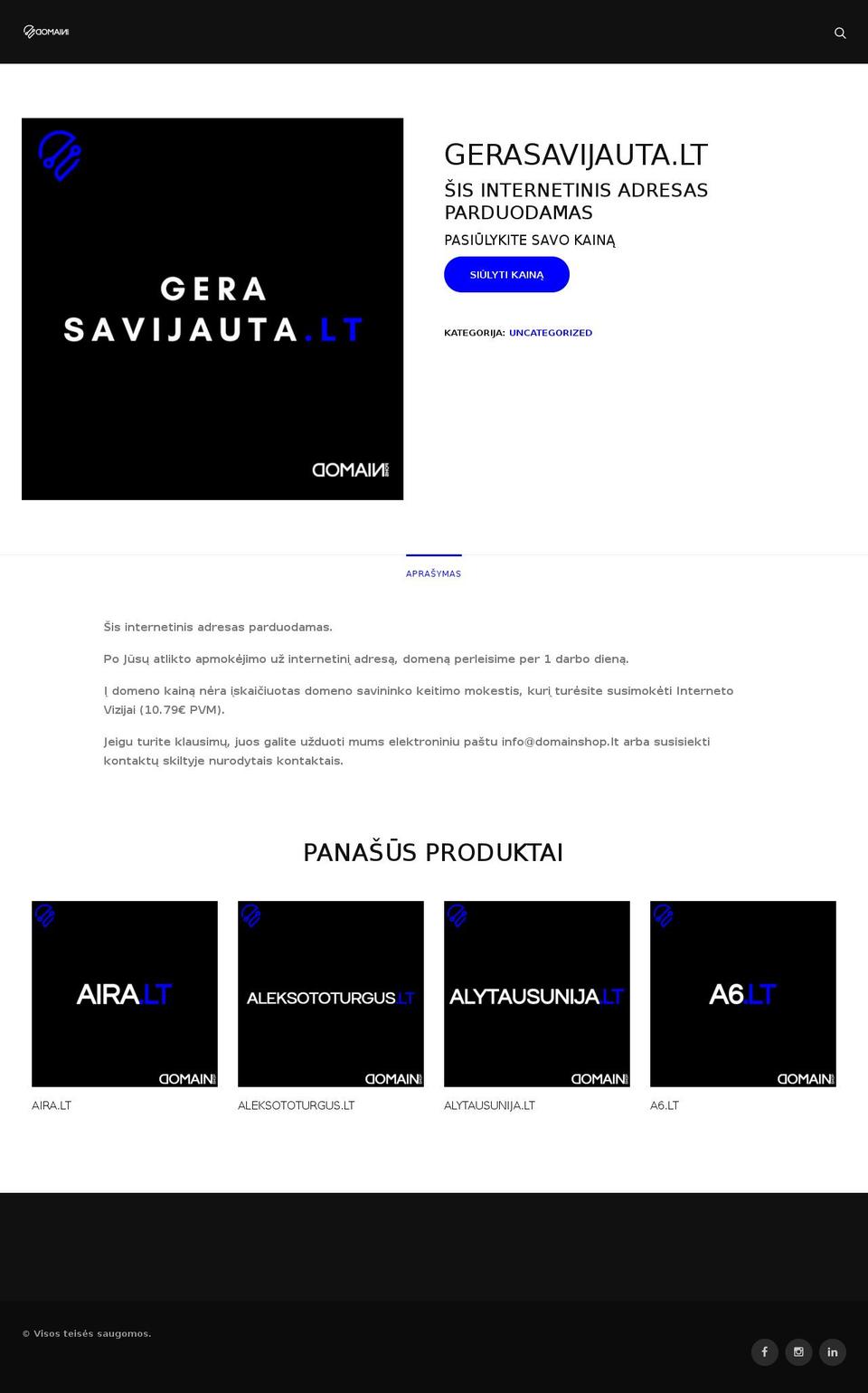 gerasavijauta.lt shopify website screenshot