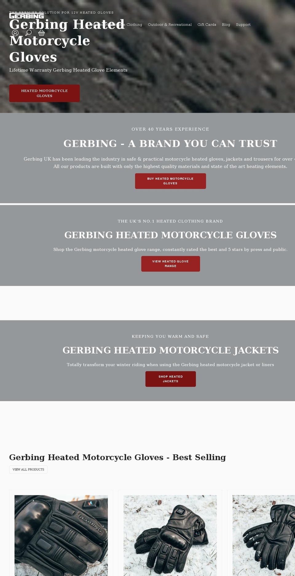 Motoport Shopify theme site example gerbing.co.uk