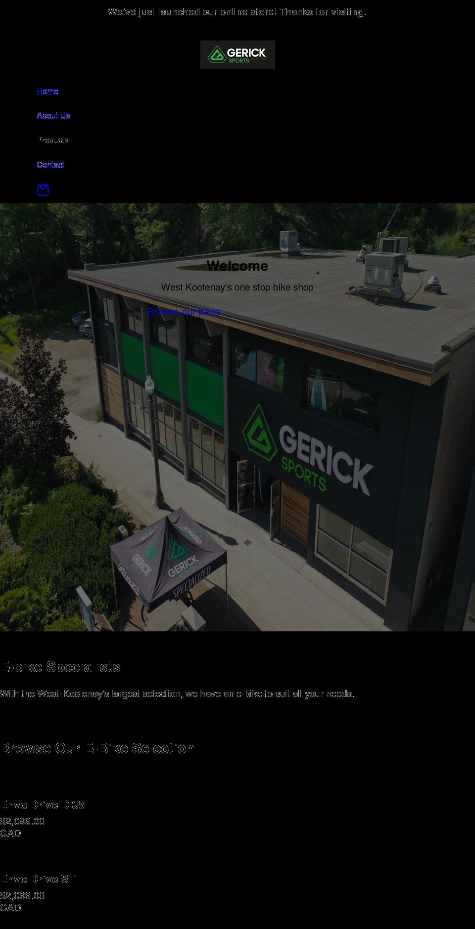 gerick.ca shopify website screenshot