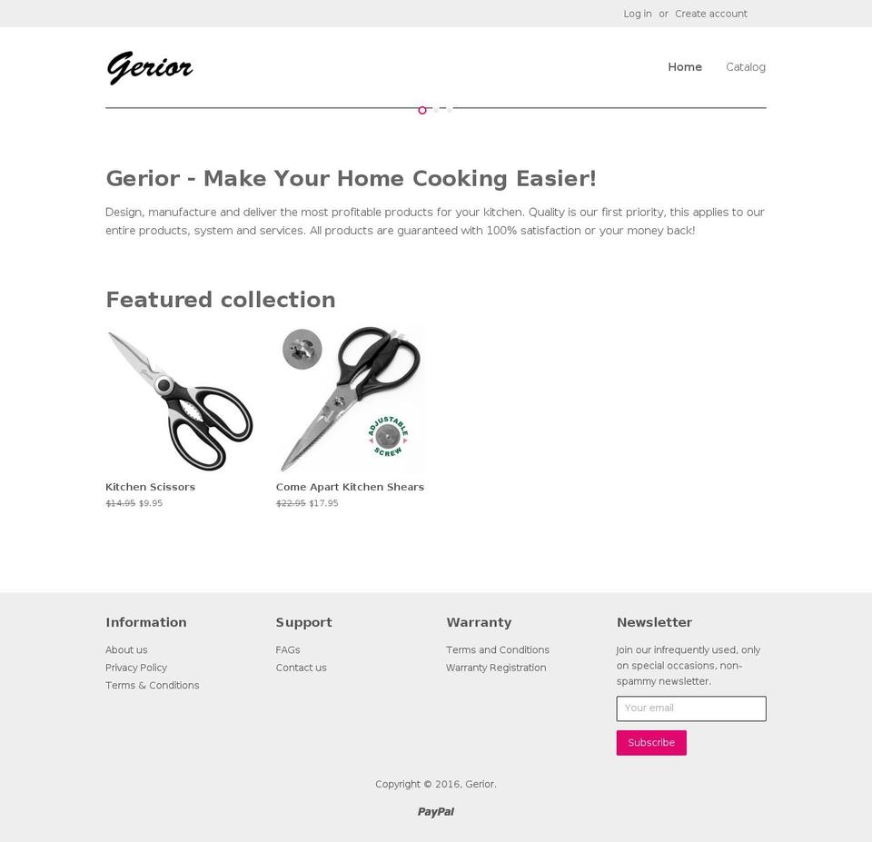 gerior.com — Shopify storefront screenshot