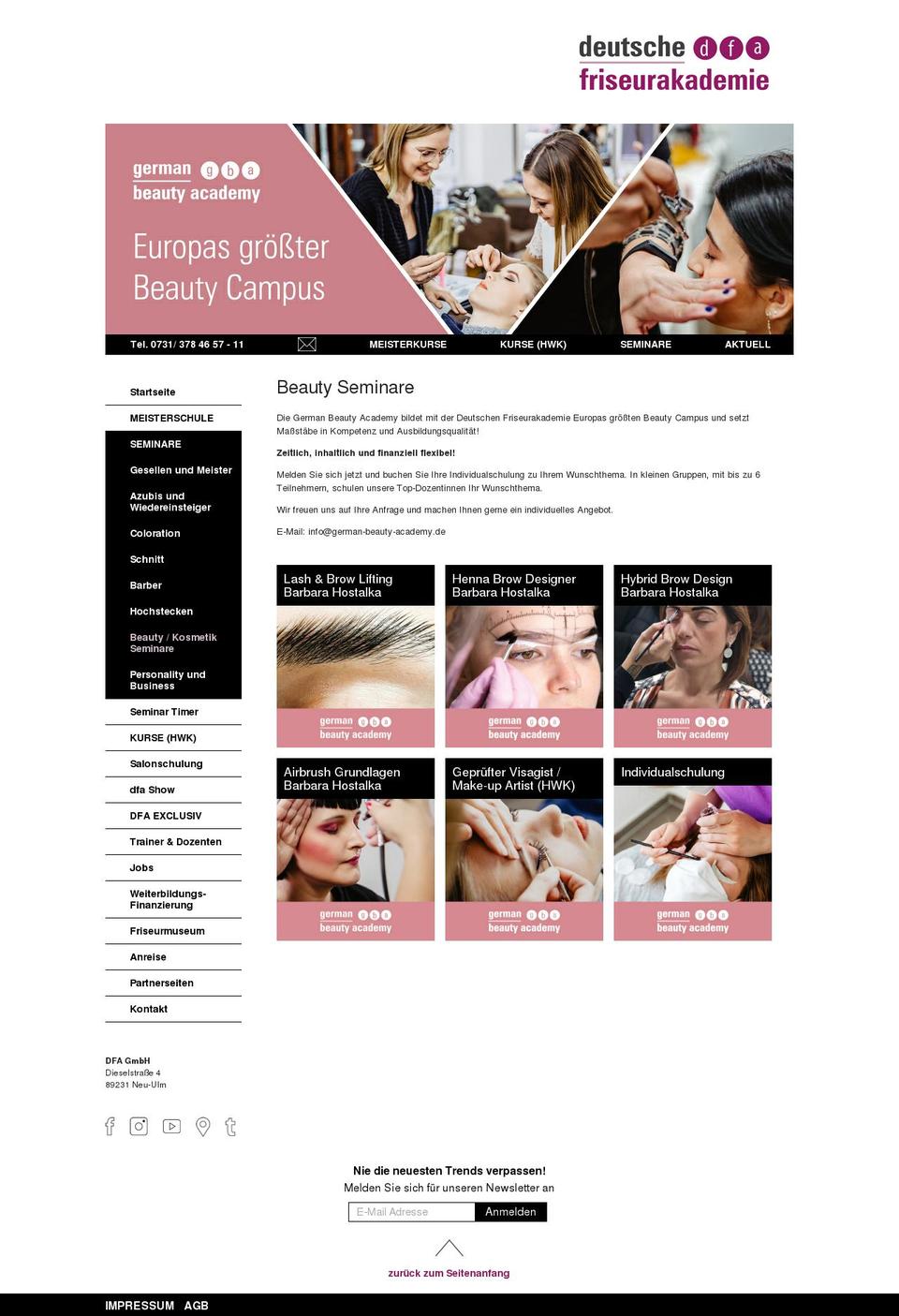 german-beauty-academy.de shopify website screenshot