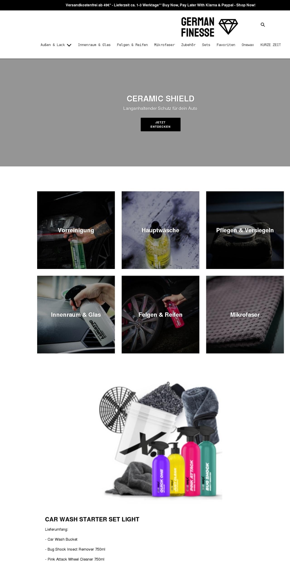 germanfinesse.de shopify website screenshot