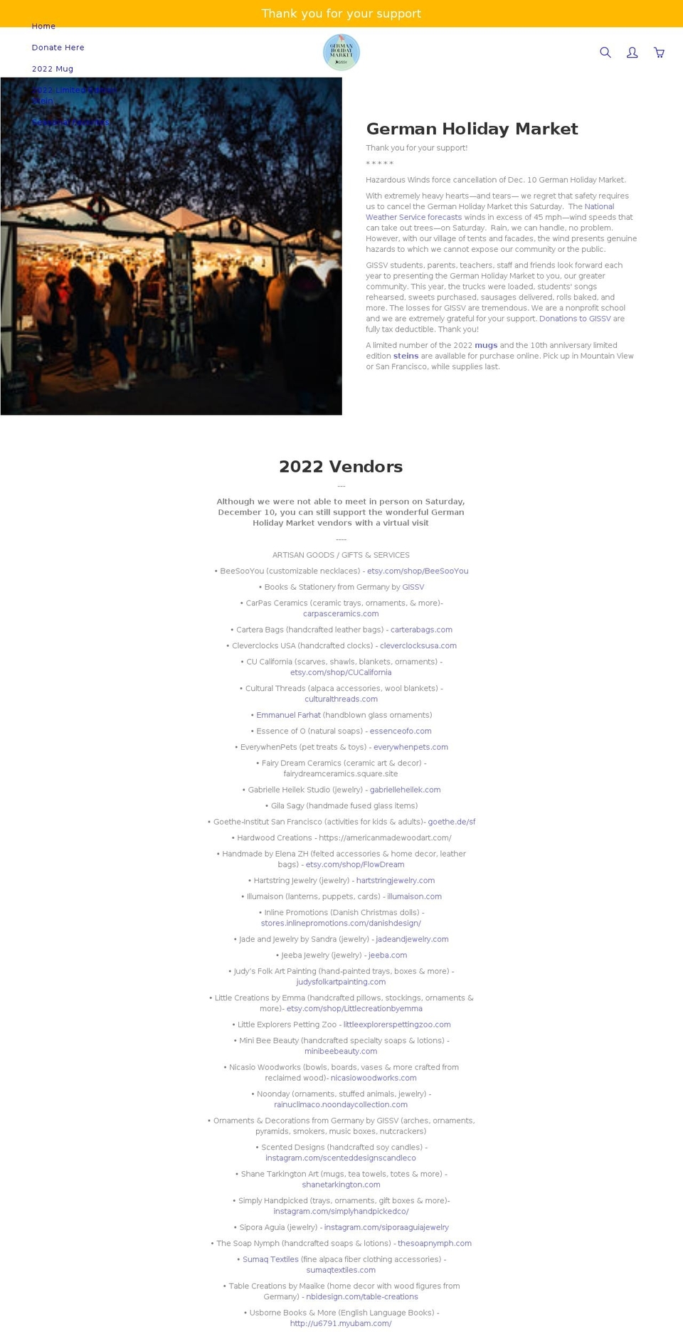 germanholidaymarket.org shopify website screenshot