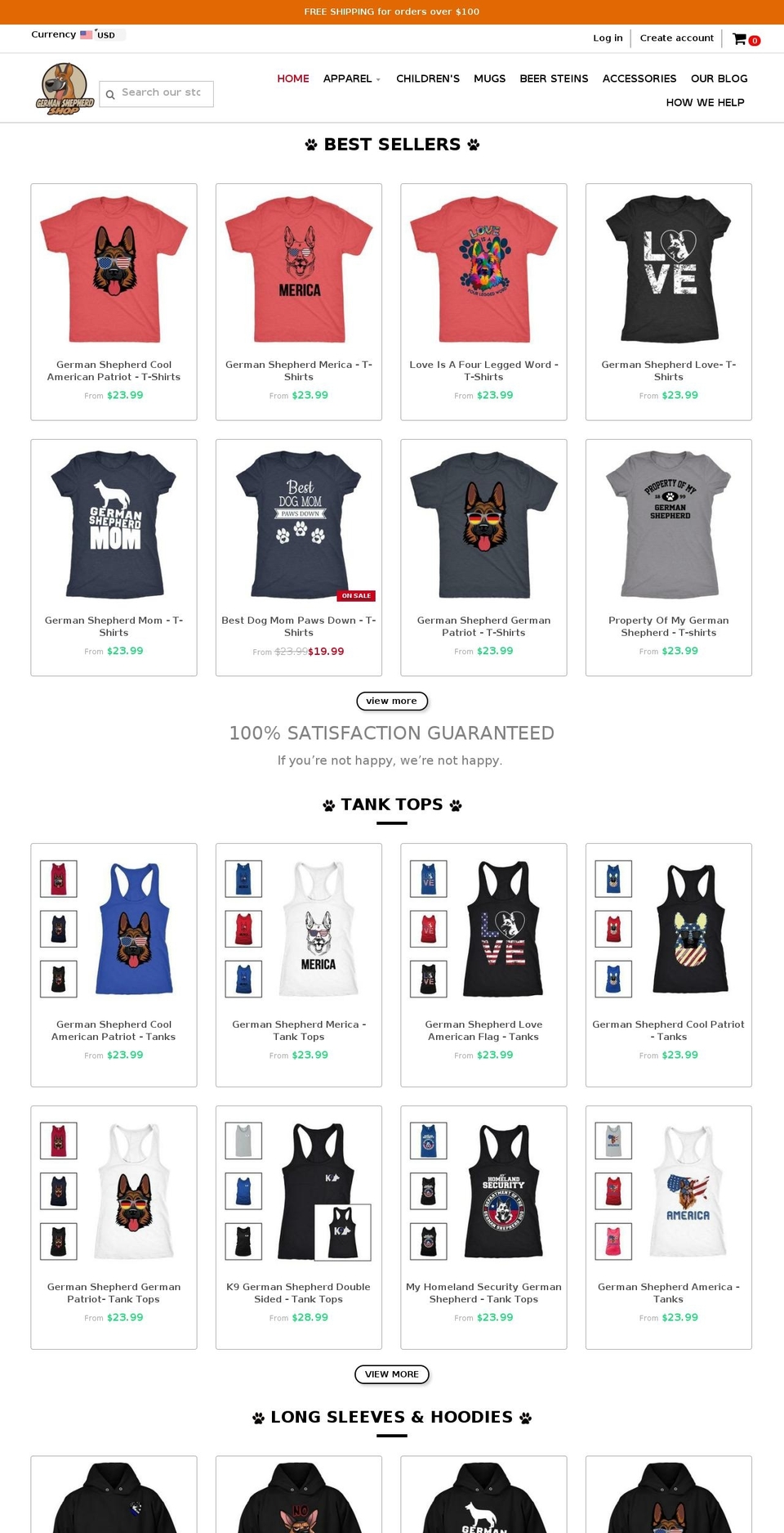 Pursuit Shopify theme site example germanshepherdshop.com