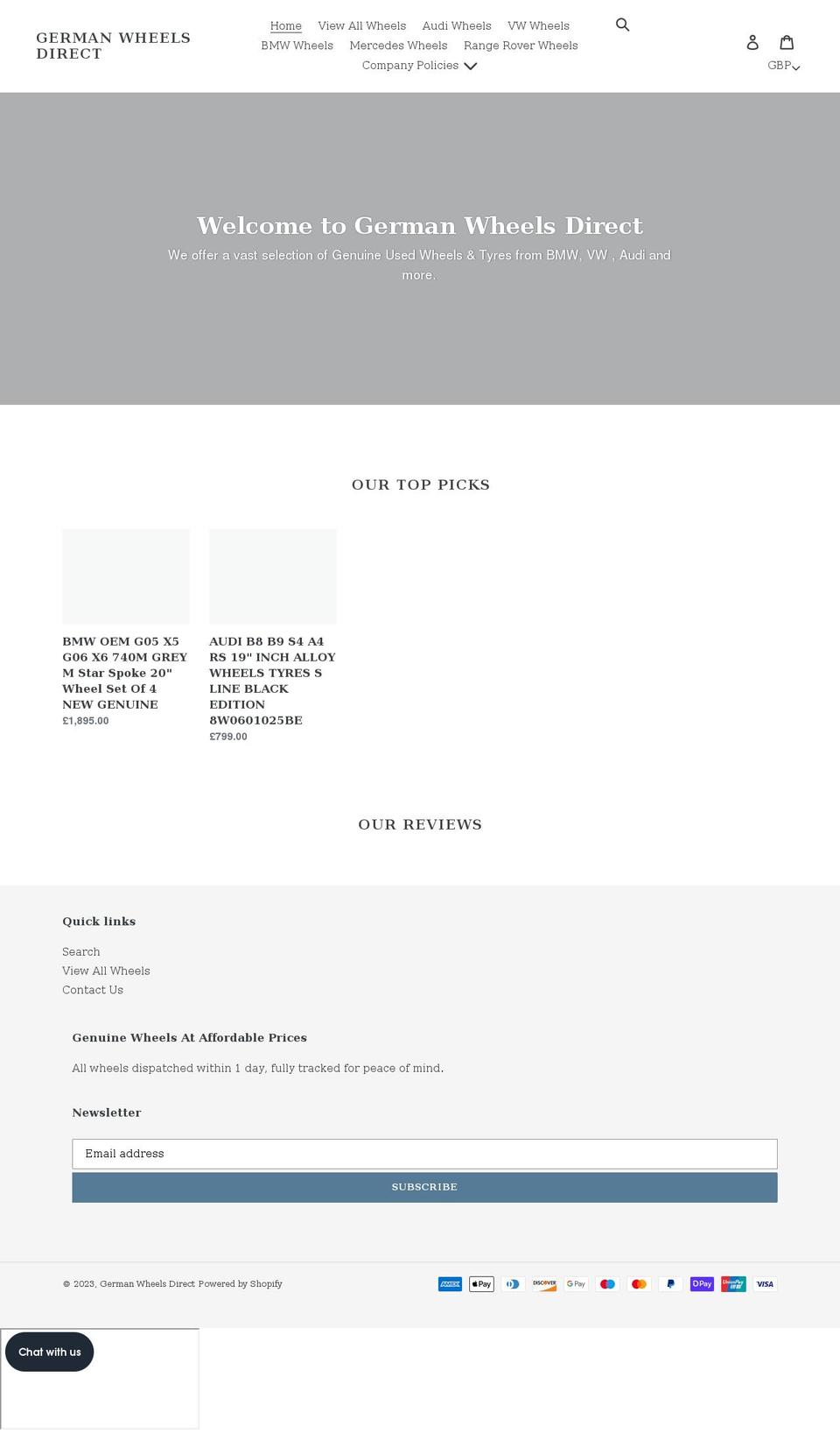 germanwheelsdirect.com shopify website screenshot