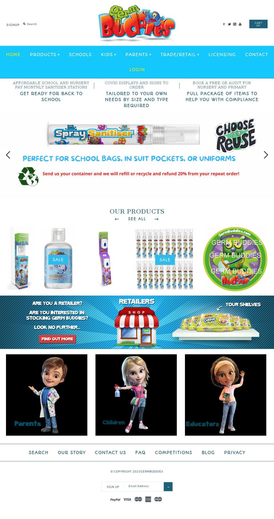 germbuddies.co.uk shopify website screenshot