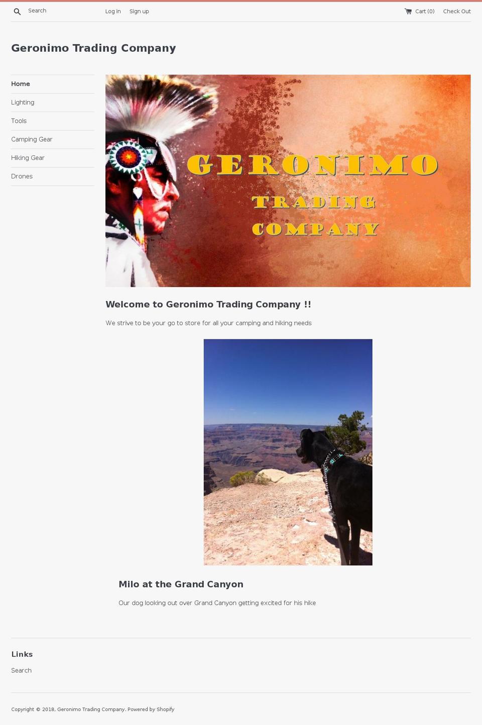 geronimotradingco.com — Shopify storefront screenshot