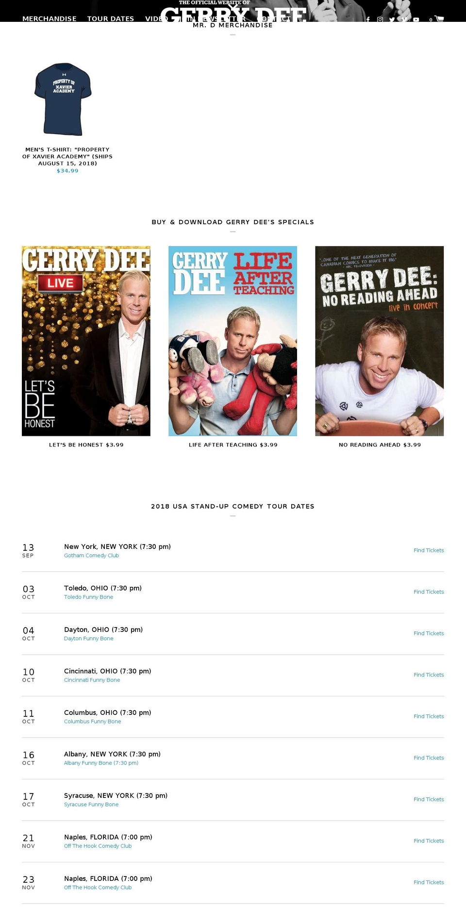 gerrydee.com shopify website screenshot
