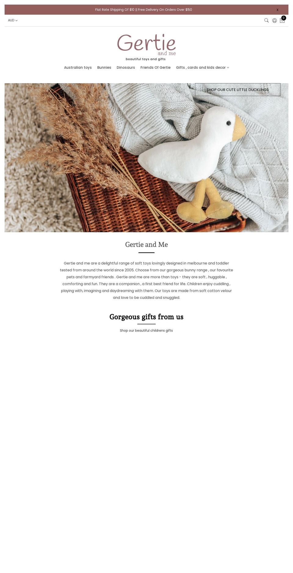 gertieandme.com.au shopify website screenshot