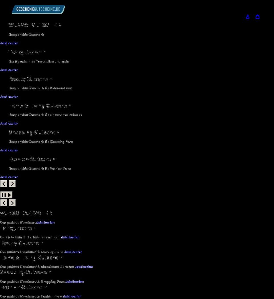 geschenkgutscheine.de shopify website screenshot