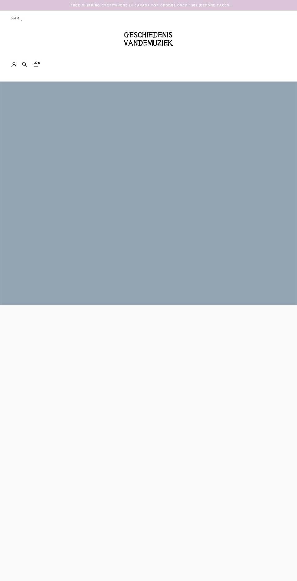 geschiedenisvandemuziek.com shopify website screenshot