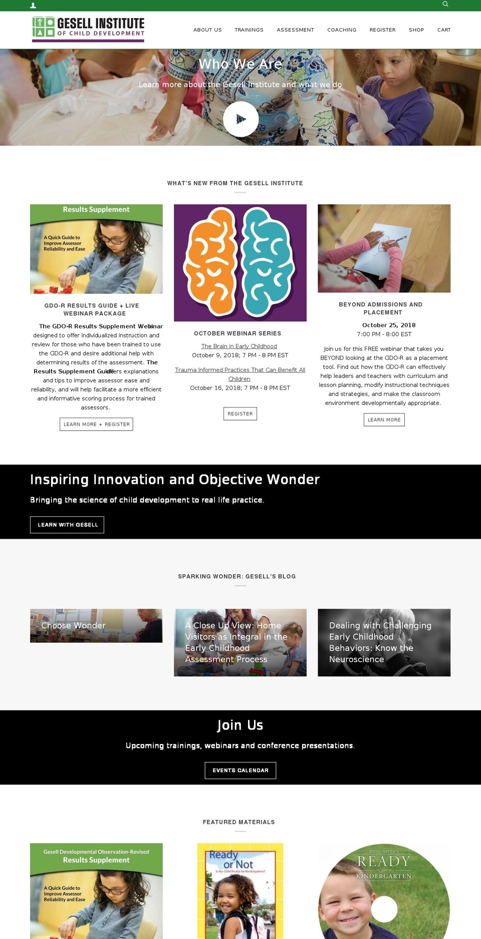 gesellinstitute.com — Shopify storefront screenshot