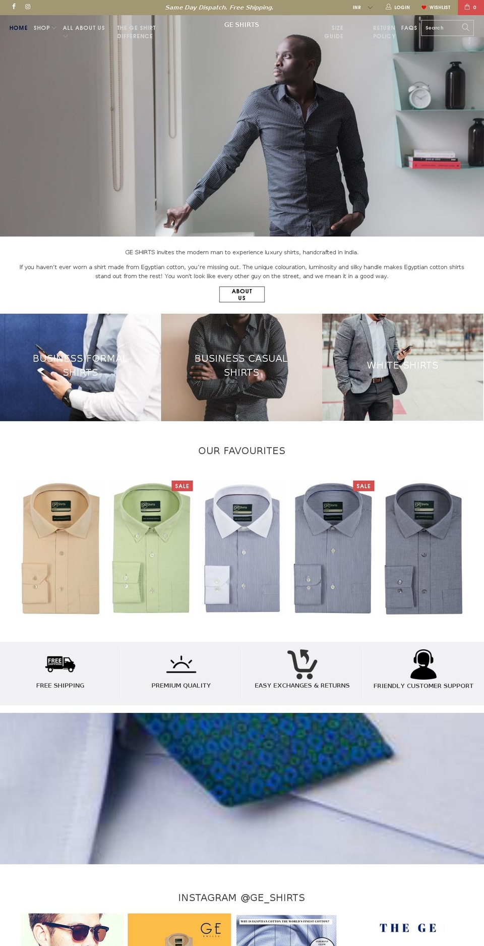 geshirts.com shopify website screenshot