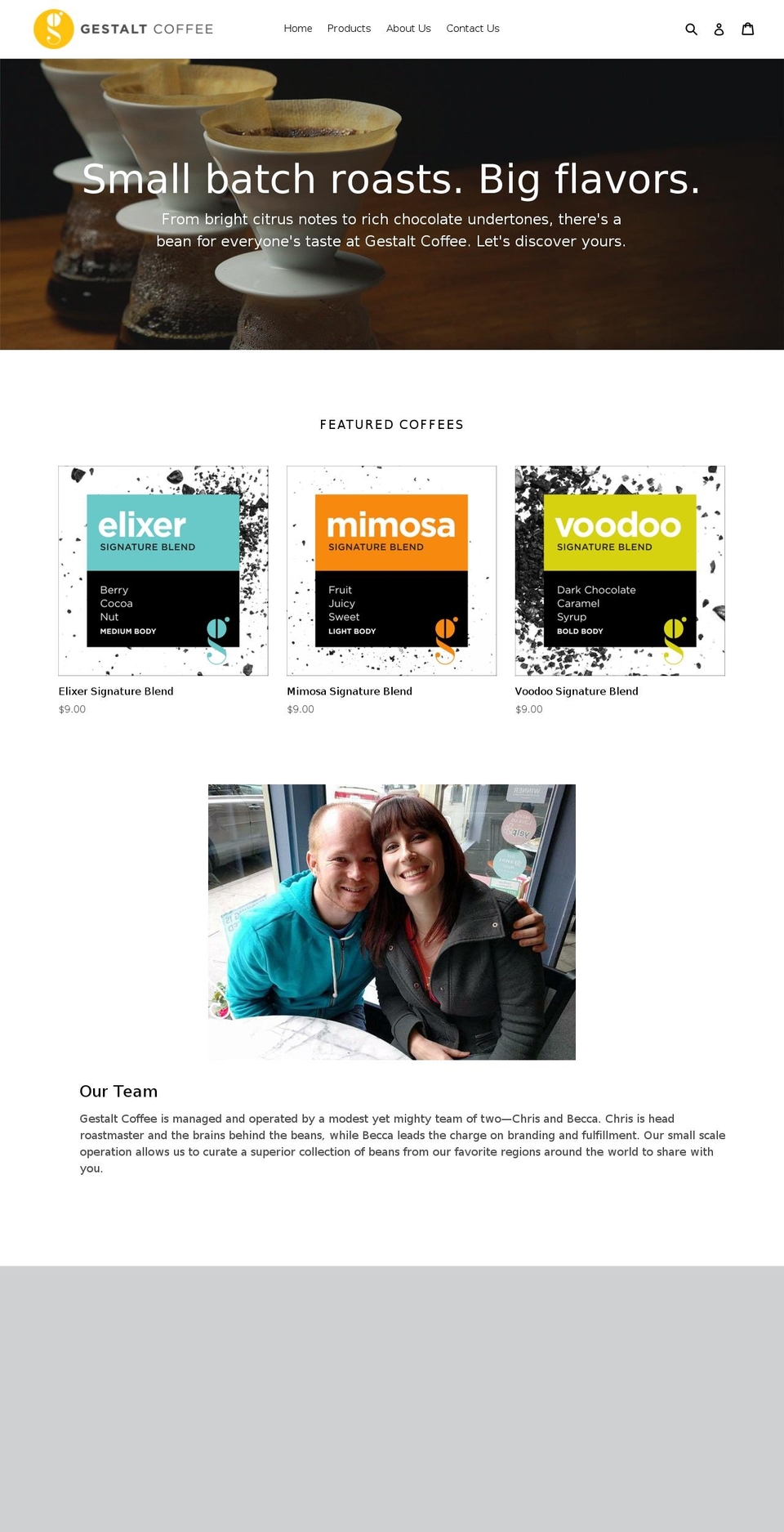 gestaltcoffee.com shopify website screenshot