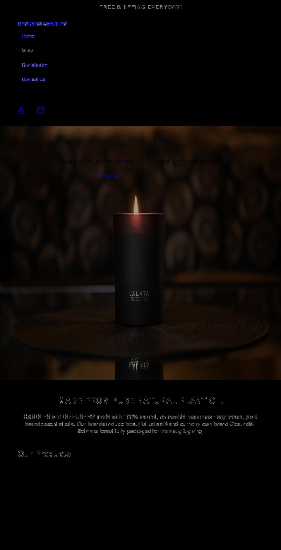 gesundcandles.com shopify website screenshot