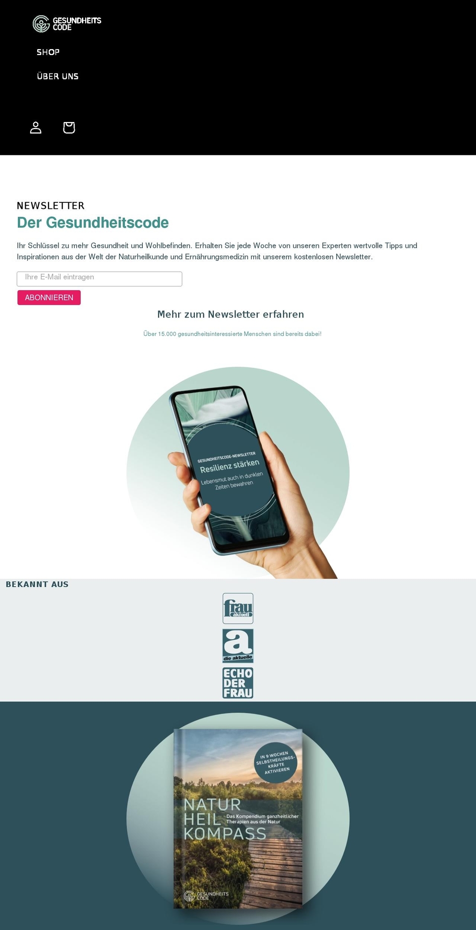 gesundheitscode.de shopify website screenshot
