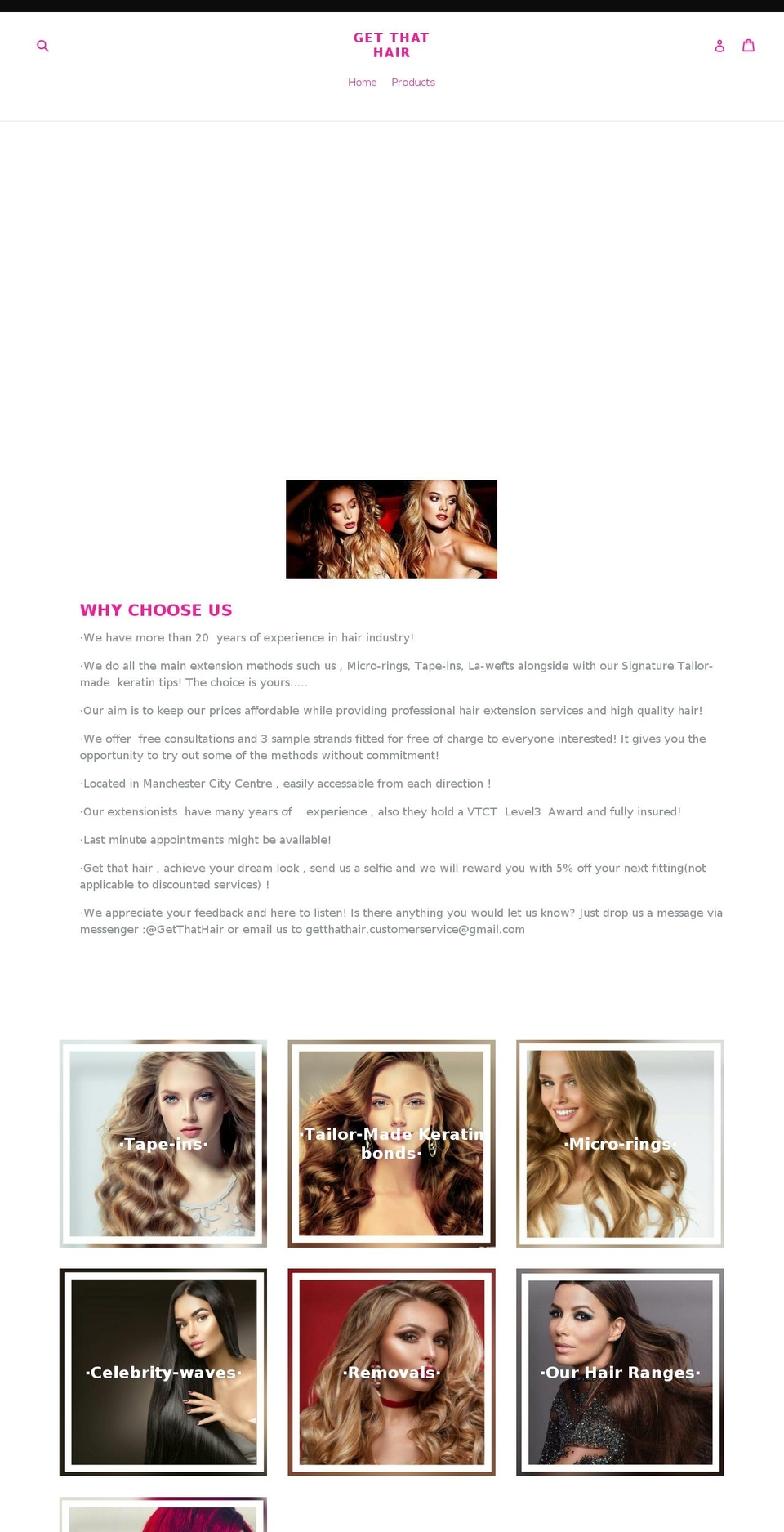 get-that-hair.com — Shopify storefront screenshot