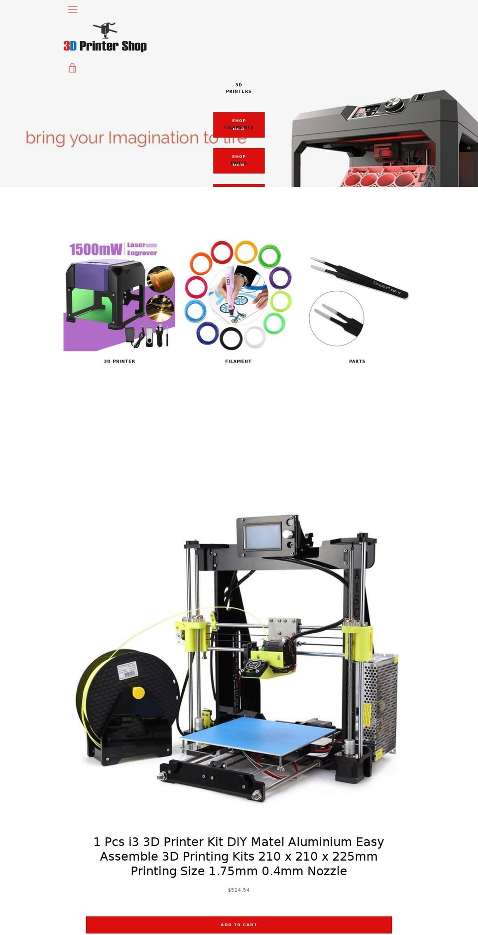 geta3dprinter.com shopify website screenshot