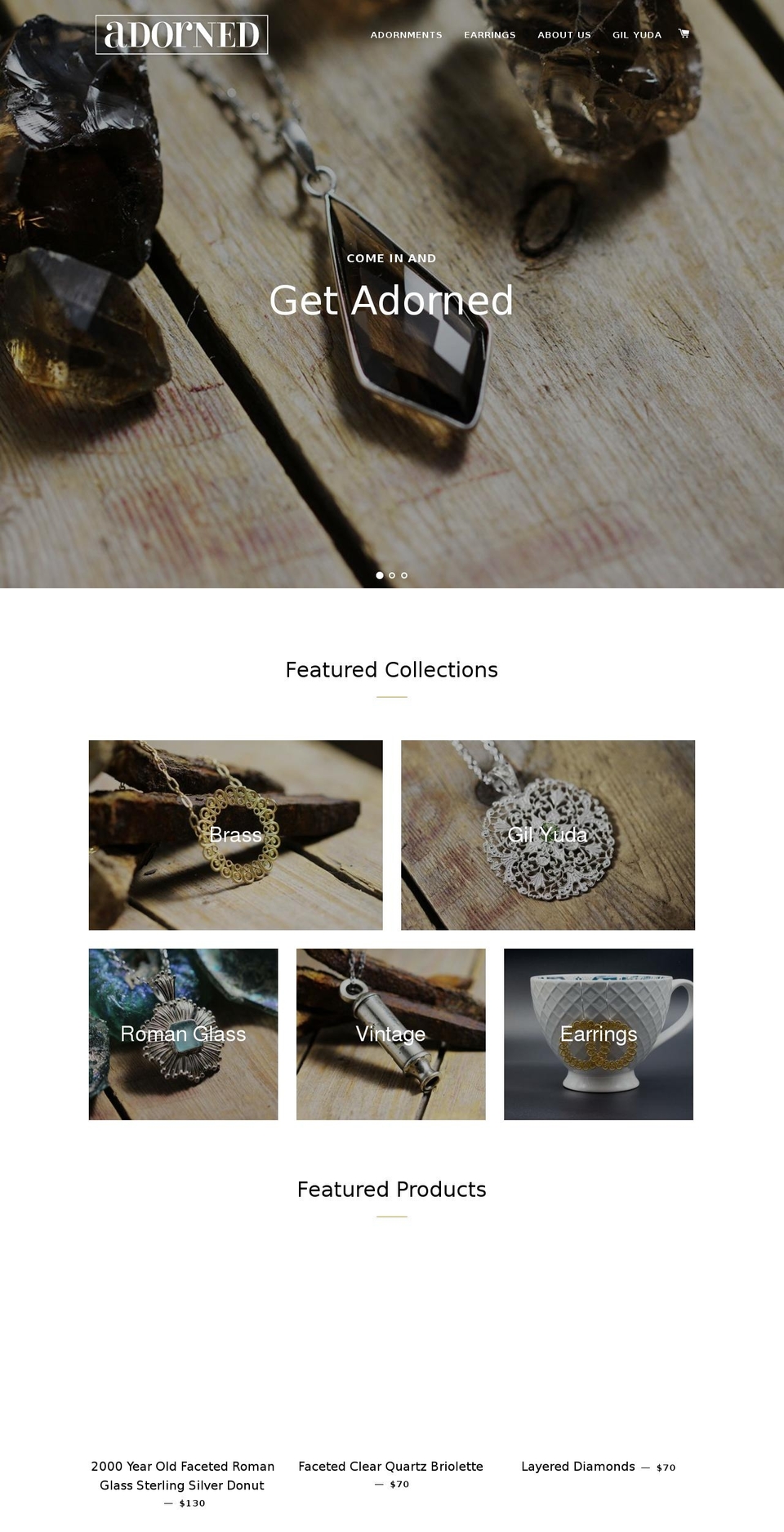 getadorned.com — Shopify storefront screenshot
