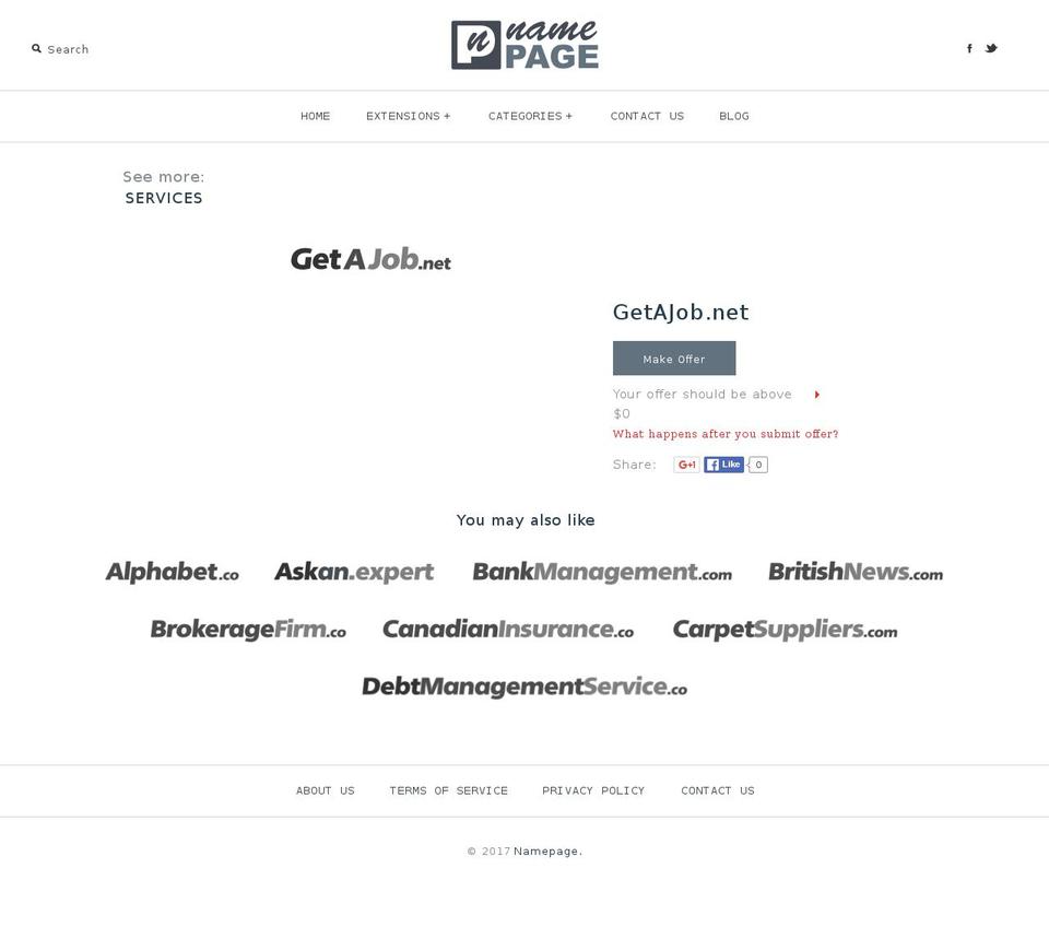 getajob.net shopify website screenshot