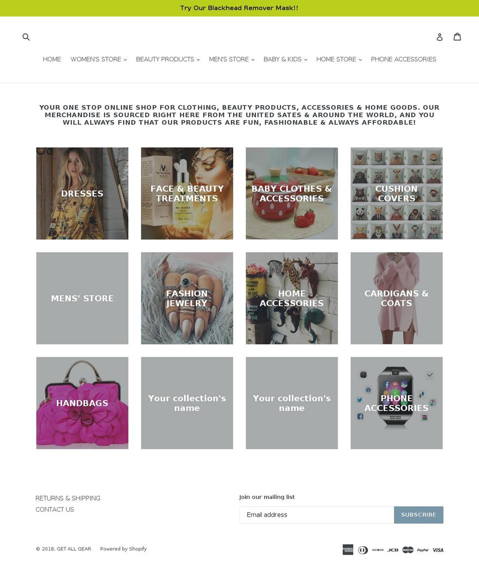 getallgear.com — Shopify storefront screenshot