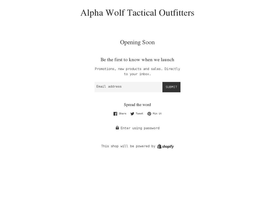 getalphawolf.com shopify website screenshot
