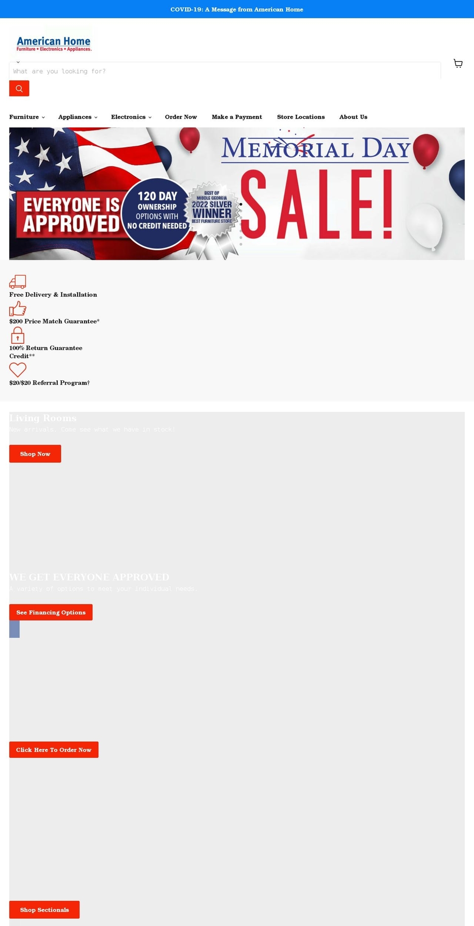 getamericanhome.com shopify website screenshot