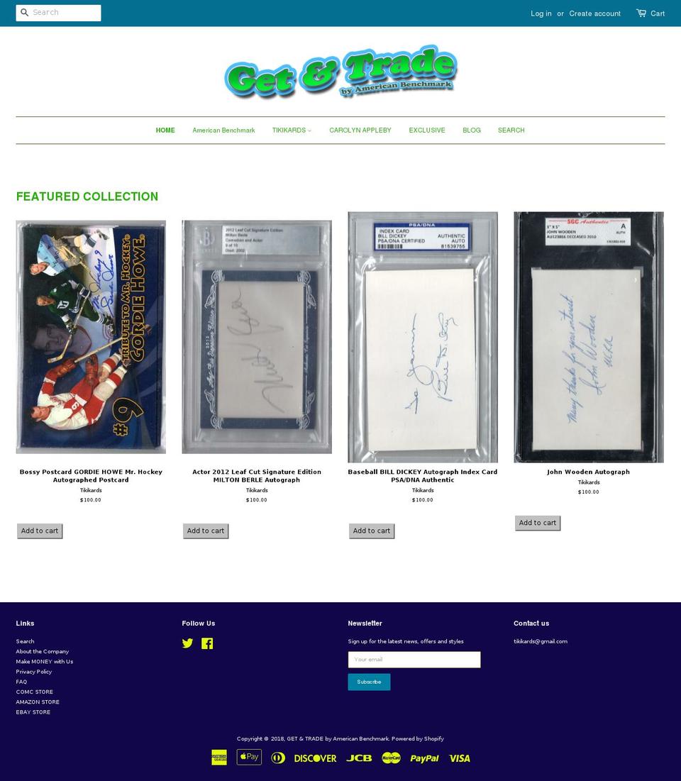 getandtrade.com — Shopify storefront screenshot