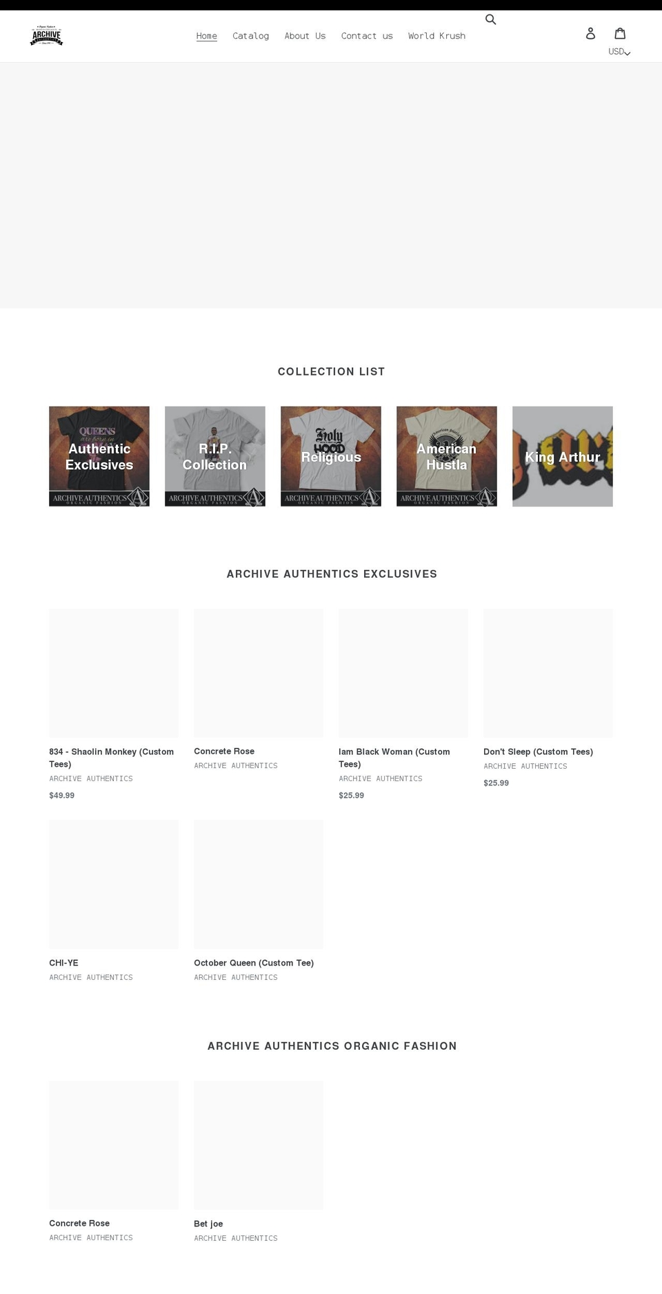 getarchiveauthentics.com shopify website screenshot