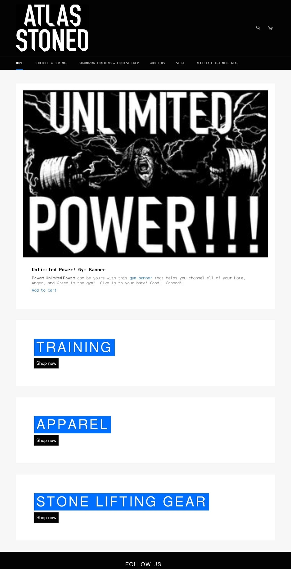 getatlasstoned.com shopify website screenshot