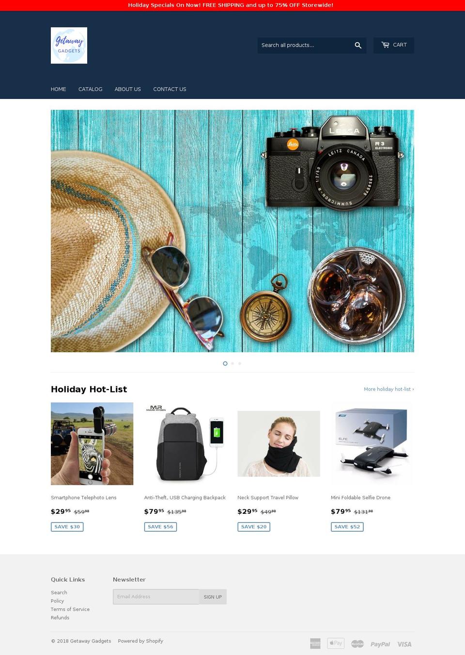 getawaygadgets.com shopify website screenshot