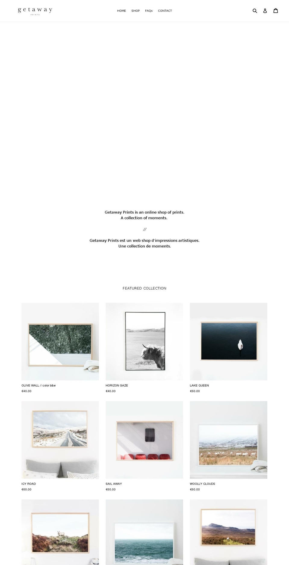 getawayprints.com — Shopify storefront screenshot
