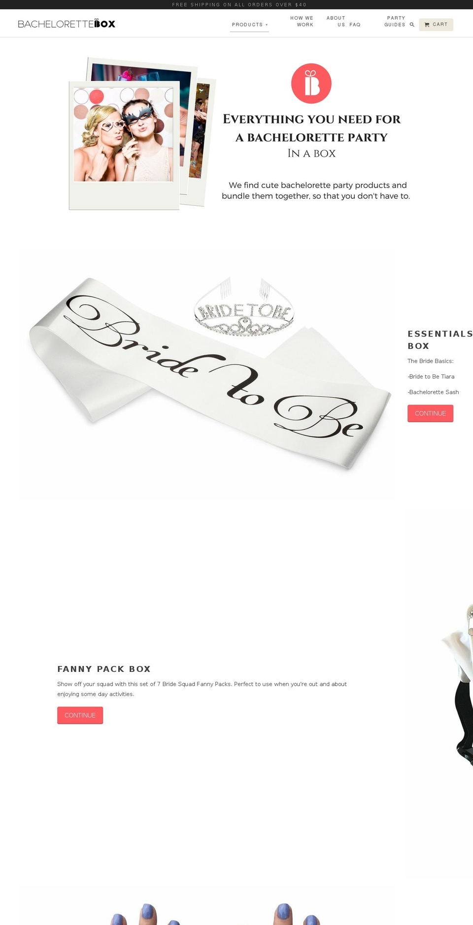 getbachelorettebox.com shopify website screenshot