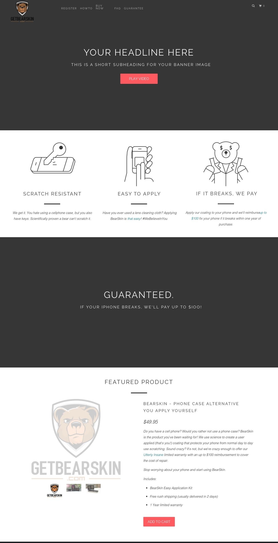 getbearskin.com — Shopify storefront screenshot