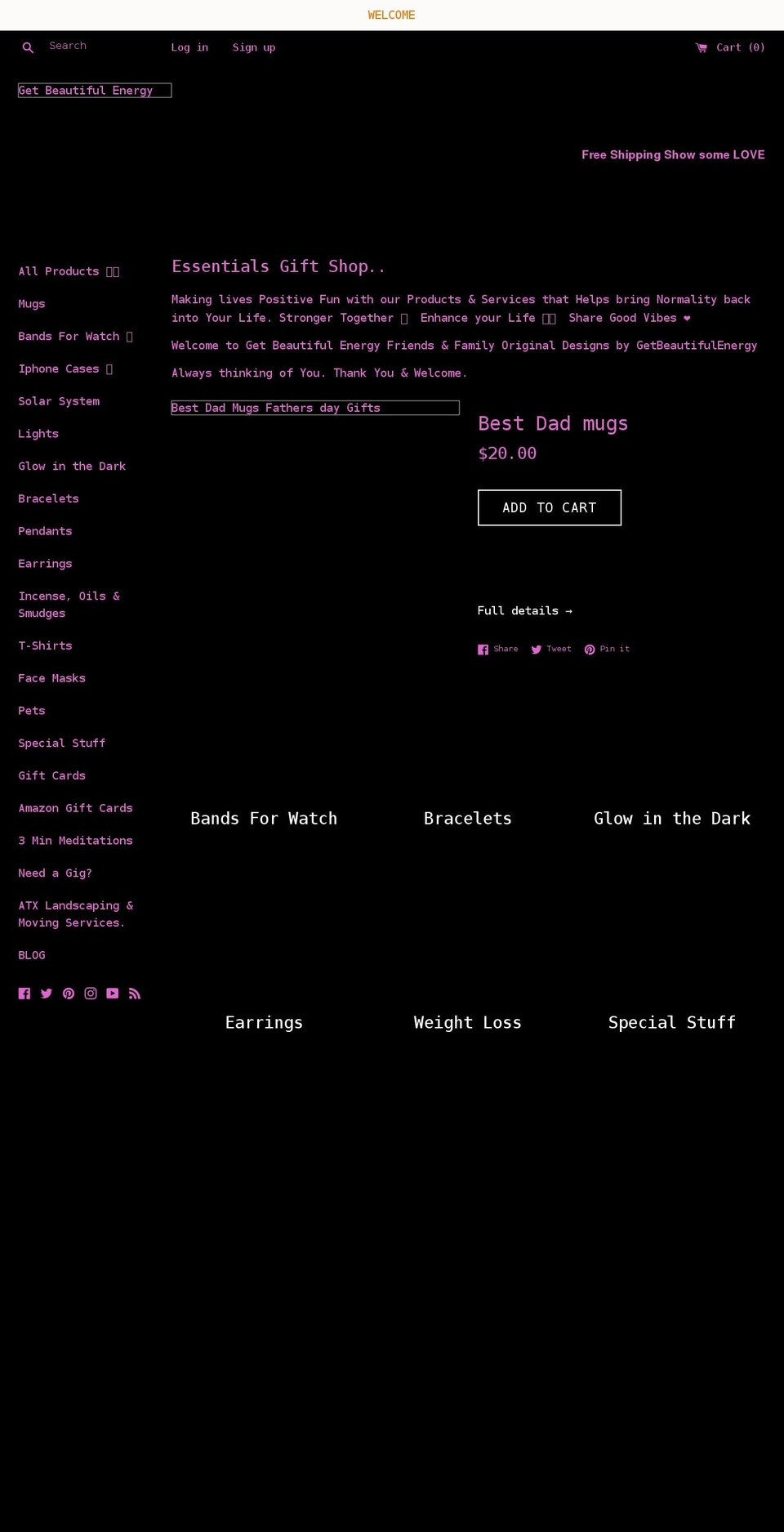 getbeautifulenergy.com shopify website screenshot