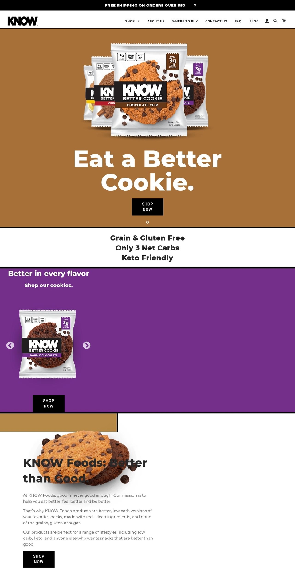 Know 3.0 Shopify theme site example getbetterbread.com