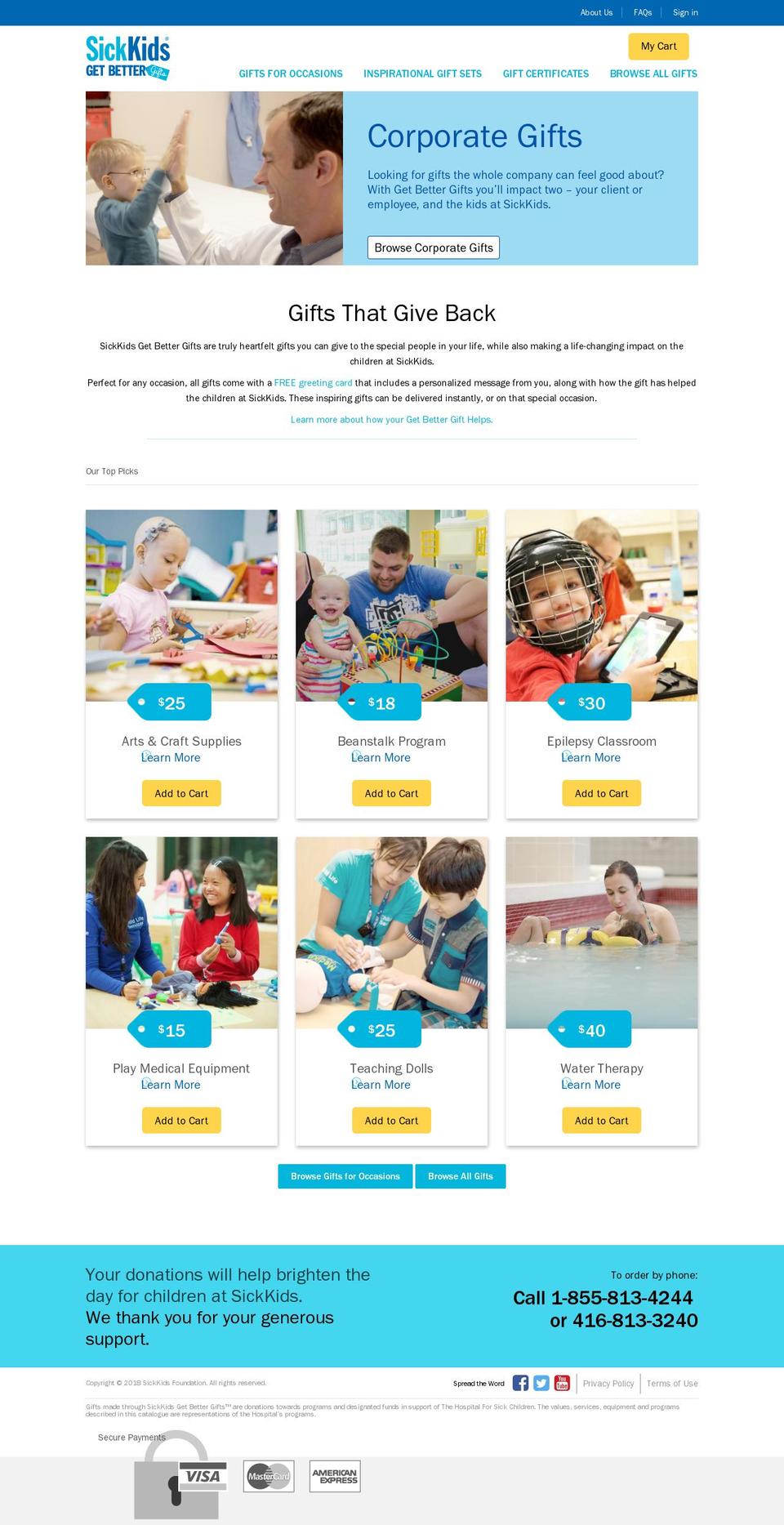 SickKids Theme - Merged Shopify theme site example getbettergift.ca