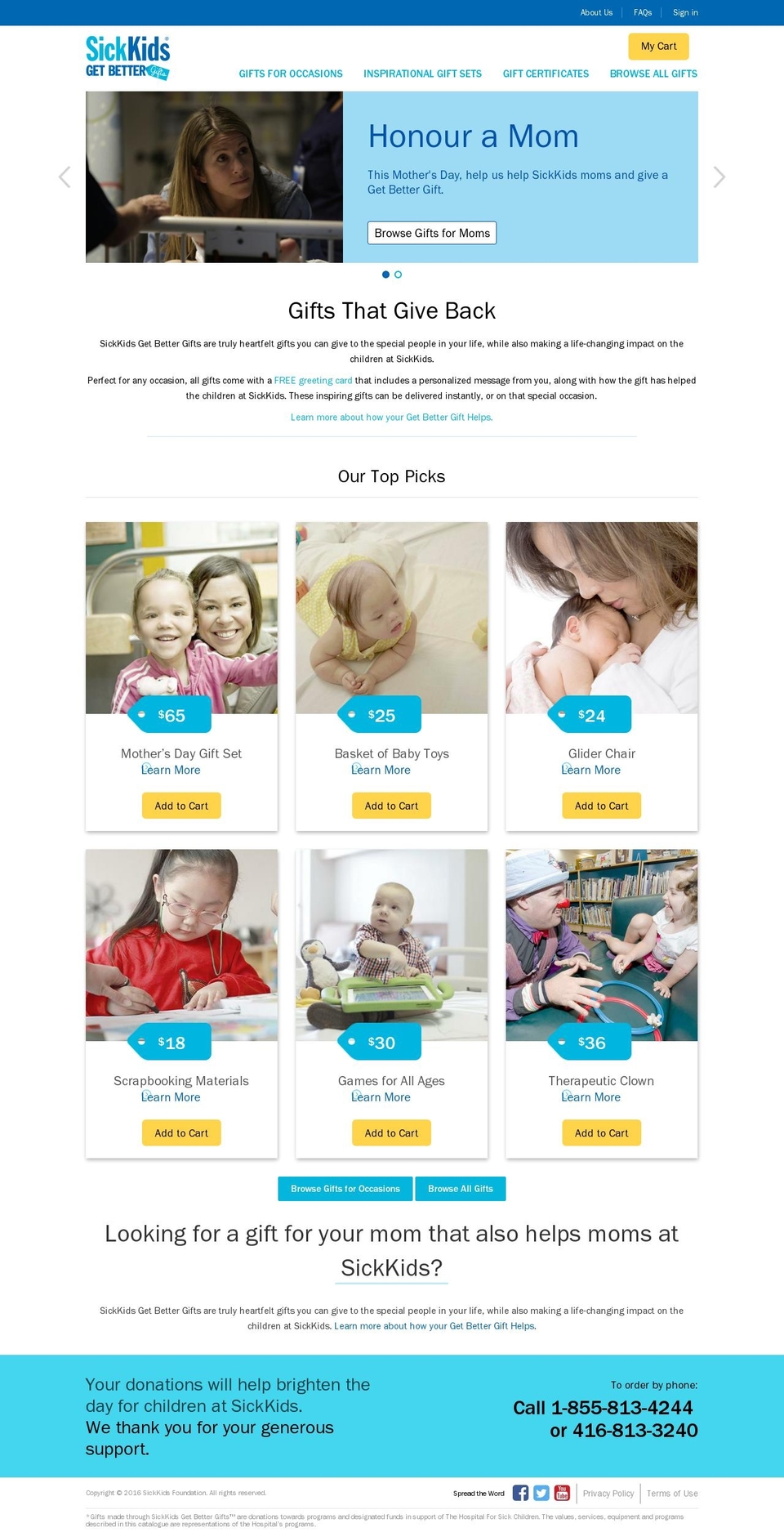 SickKids Theme - Merged Shopify theme site example getbettergifts.ca