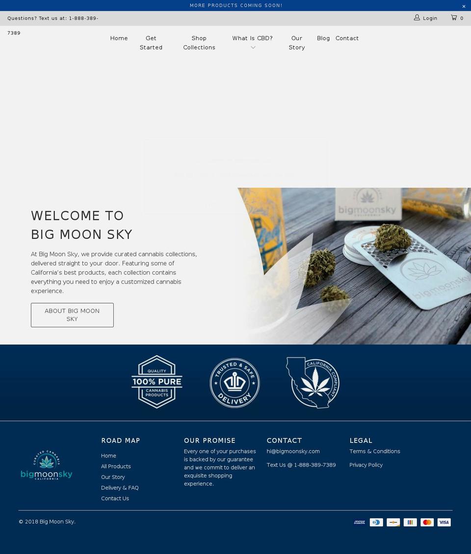 New Big Moon Sky Awesome Website Shopify theme site example getbigmoonsky.com