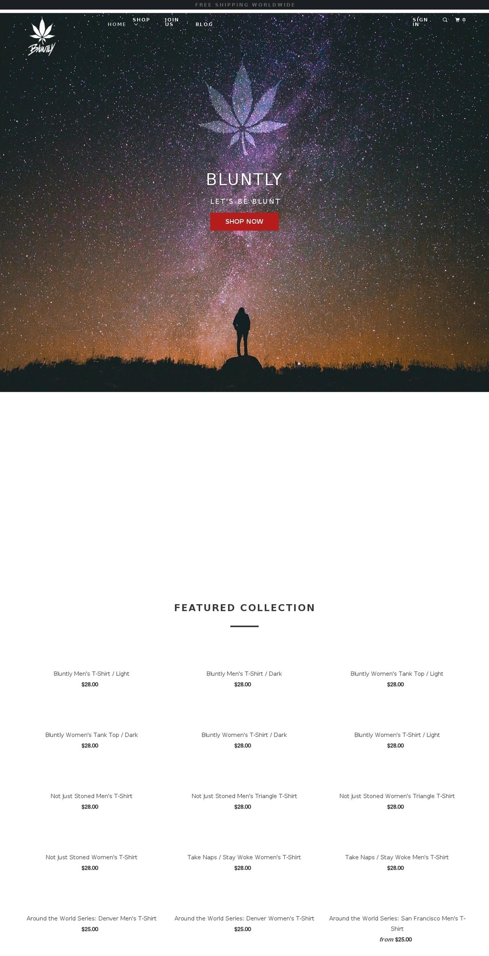 getbluntly.com — Shopify storefront screenshot