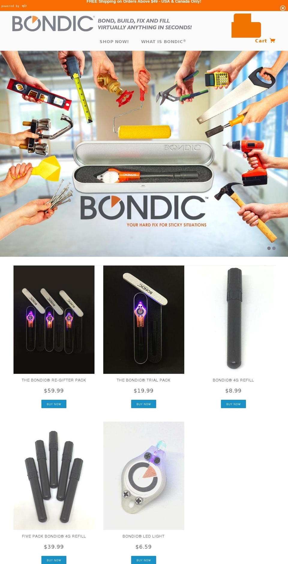 bondic Shopify theme site example getbondic.com